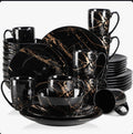 Black Kitchen Crockery Set  Elegant Everyday Dining