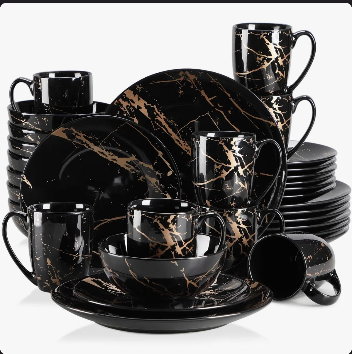 Black Kitchen Crockery Set  Elegant Everyday Dining