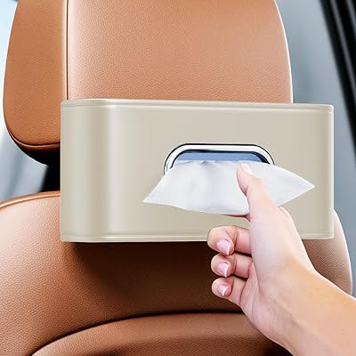 Car Tissue Box Large-capacity Auto Paper Towels Holder PU Leather Organizer Case