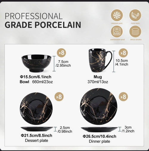 Black Kitchen Crockery Set  Elegant Everyday Dining